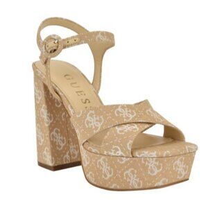 Guess Vallenn Quattro G Light Natural Platform Heels Size 9